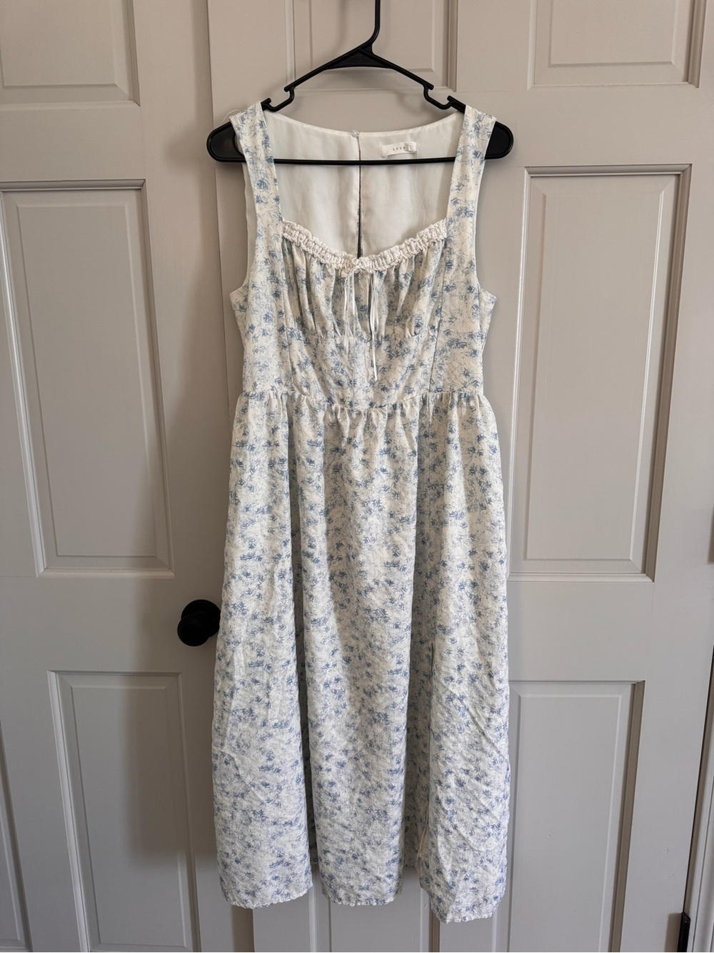 Lush Corset midi dress blue floral M